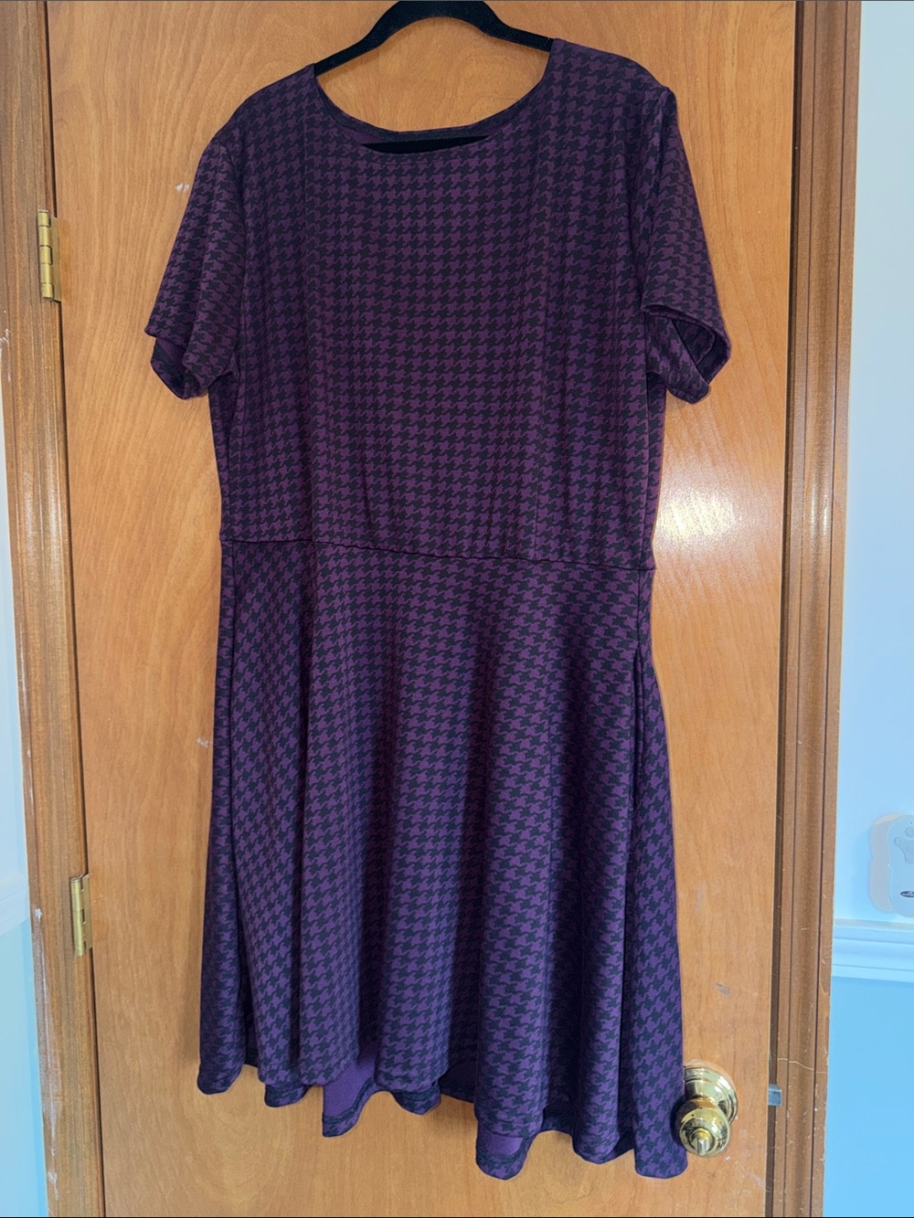 Copper Union | Custom Katie Dress Purple and Black Houndstooth